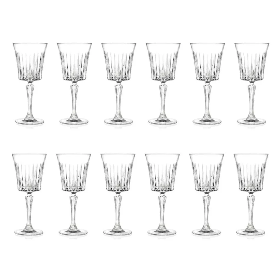 12 Luxury Ecological Crystal Water Cocktail Wine Glasses - Senzatempo Viadurini