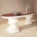 Modern design office desk Aldington, handcrafted in Italy
