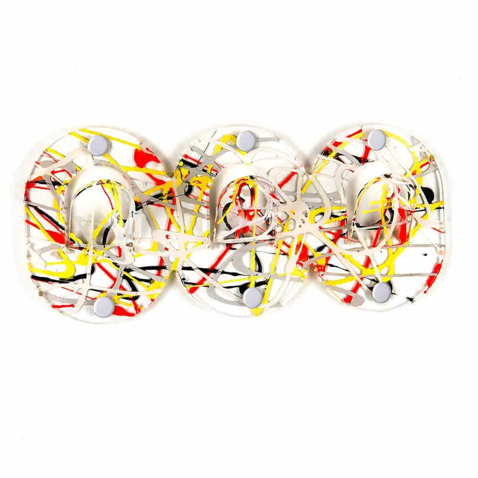 2 Triple Wall Hanger in Colored Plexiglass Clip Design - Freddie Viadurini
