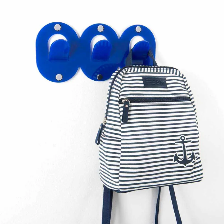 2 Triple Wall Hanger in Colored Plexiglass Clip Design - Freddie Viadurini