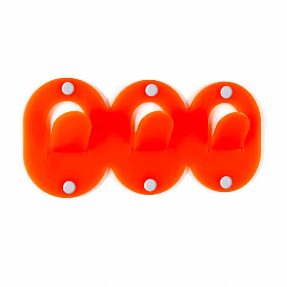 2 Triple Wall Hanger in Colored Plexiglass Clip Design - Freddie Viadurini