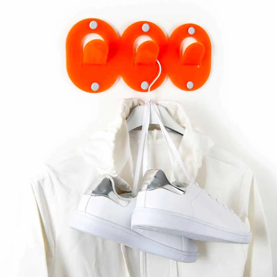 2 Triple Wall Hanger in Colored Plexiglass Clip Design - Freddie Viadurini