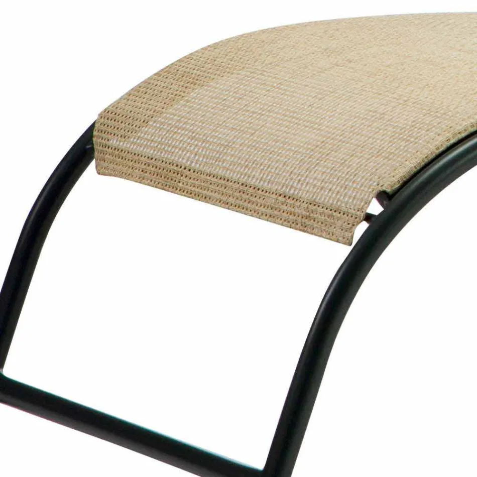 2 Stackable Outdoor Chaise Longues in Metal and Fabric Made in Italy - Perlo Viadurini
