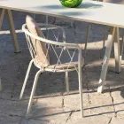 2 Outdoor Armchairs in Painted Metal Stackable Made in Italy - Adia Viadurini