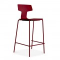 2 Stackable Bar Stools in Metal and Polypropylene Made in Italy - Arlette