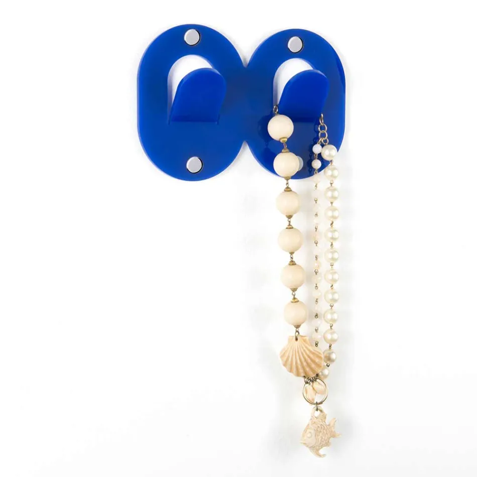 3 Wall Hangers in Colored Plexiglass Double Italian Design with Clip - Freddie Viadurini