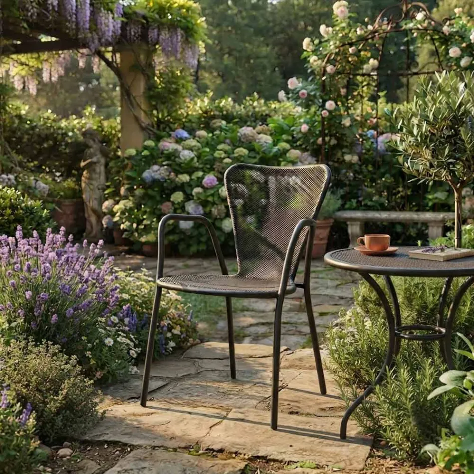 4 Modern Design Metal Outdoor Armchairs Made in Italy - Varmo Viadurini