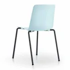 4 Stackable Outdoor Chairs in Metal and Polypropylene Made in Italy - Carita Viadurini