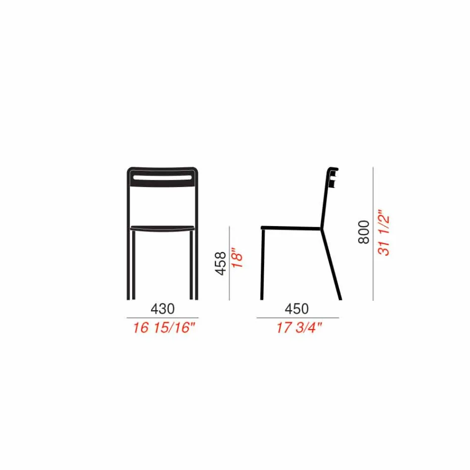 4 Outdoor Stackable Metal Chairs Made in Italy - Yolonda Viadurini