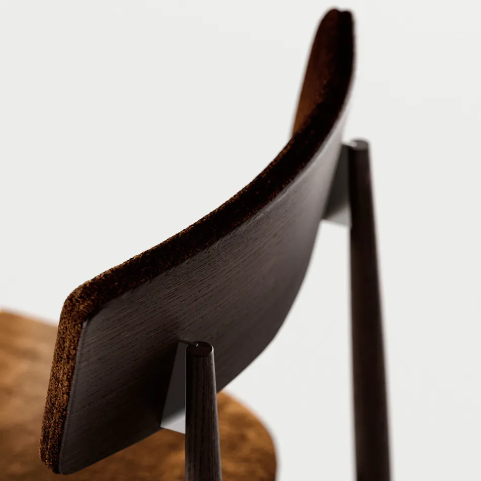 4 Dining Chairs in Solid Ash Wood and Fabric Made in Italy - Sulu Viadurini