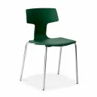 4 Stackable Chairs in Metal and Polypropylene Made in Italy - Clarinda Viadurini