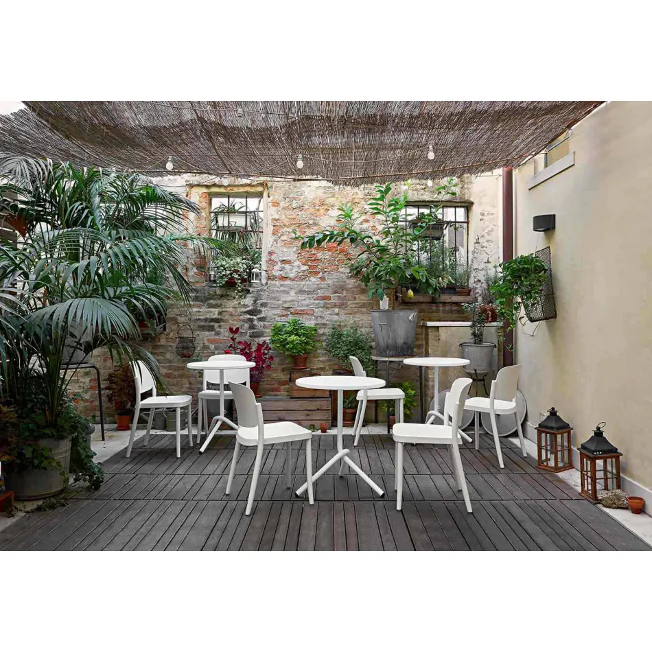 4 Modern Stackable Outdoor Chairs in Polypropylene Made in Italy - Bernetta Viadurini