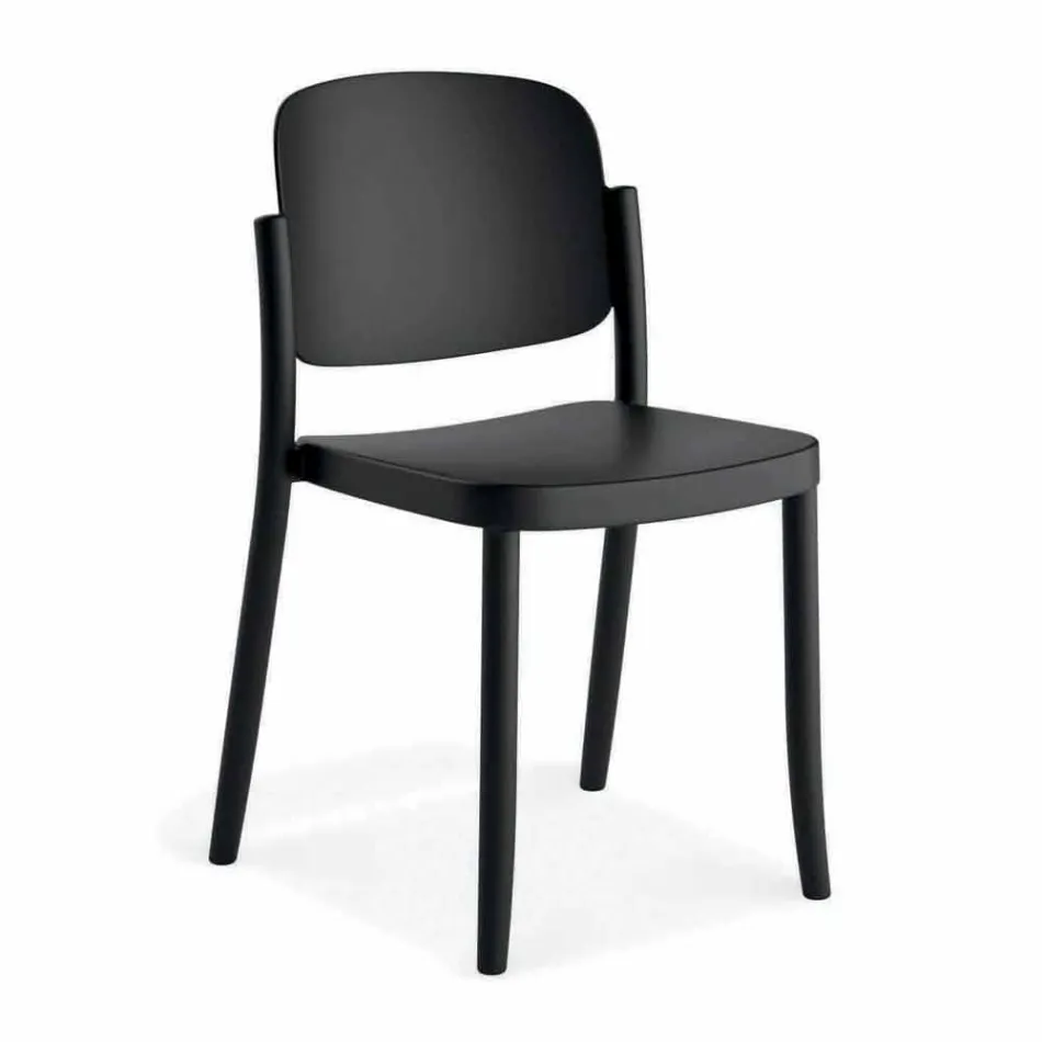 4 Modern Stackable Outdoor Chairs in Polypropylene Made in Italy - Bernetta Viadurini