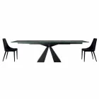 4 Modern Steel Chairs with Upholstered Velvet Seat Made in Italy - Nirvana Viadurini