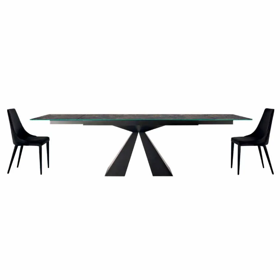 4 Modern Steel Chairs with Upholstered Velvet Seat Made in Italy - Nirvana Viadurini