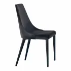 4 Modern Steel Chairs with Upholstered Velvet Seat Made in Italy - Nirvana Viadurini