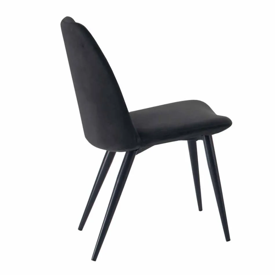 4 Upholstered Dining Room Chairs Upholstered in Velvet Made in Italy - Grain Viadurini