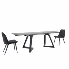 4 Upholstered Dining Room Chairs Upholstered in Velvet Made in Italy - Grain Viadurini