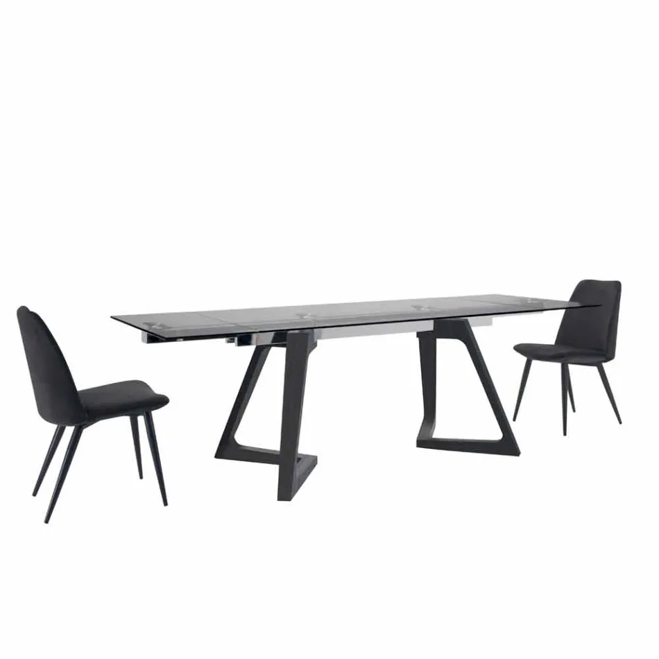 4 Upholstered Dining Room Chairs Upholstered in Velvet Made in Italy - Grain Viadurini