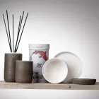 Bathroom Accessories in White Refractory Clay Made in Italy - Antonella Viadurini