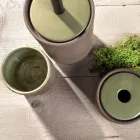 Green Bathroom Accessories in Refractory Clay Made in Italy - Antonella Viadurini