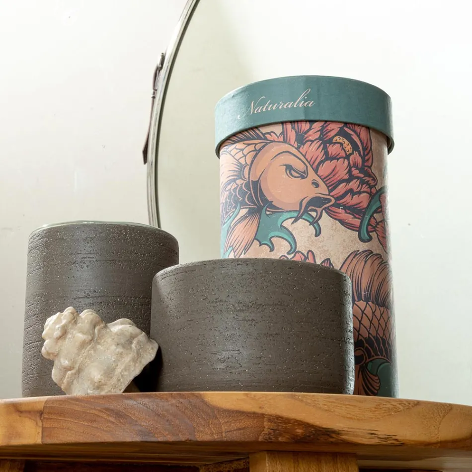 Green Bathroom Accessories in Refractory Clay Made in Italy - Antonella Viadurini