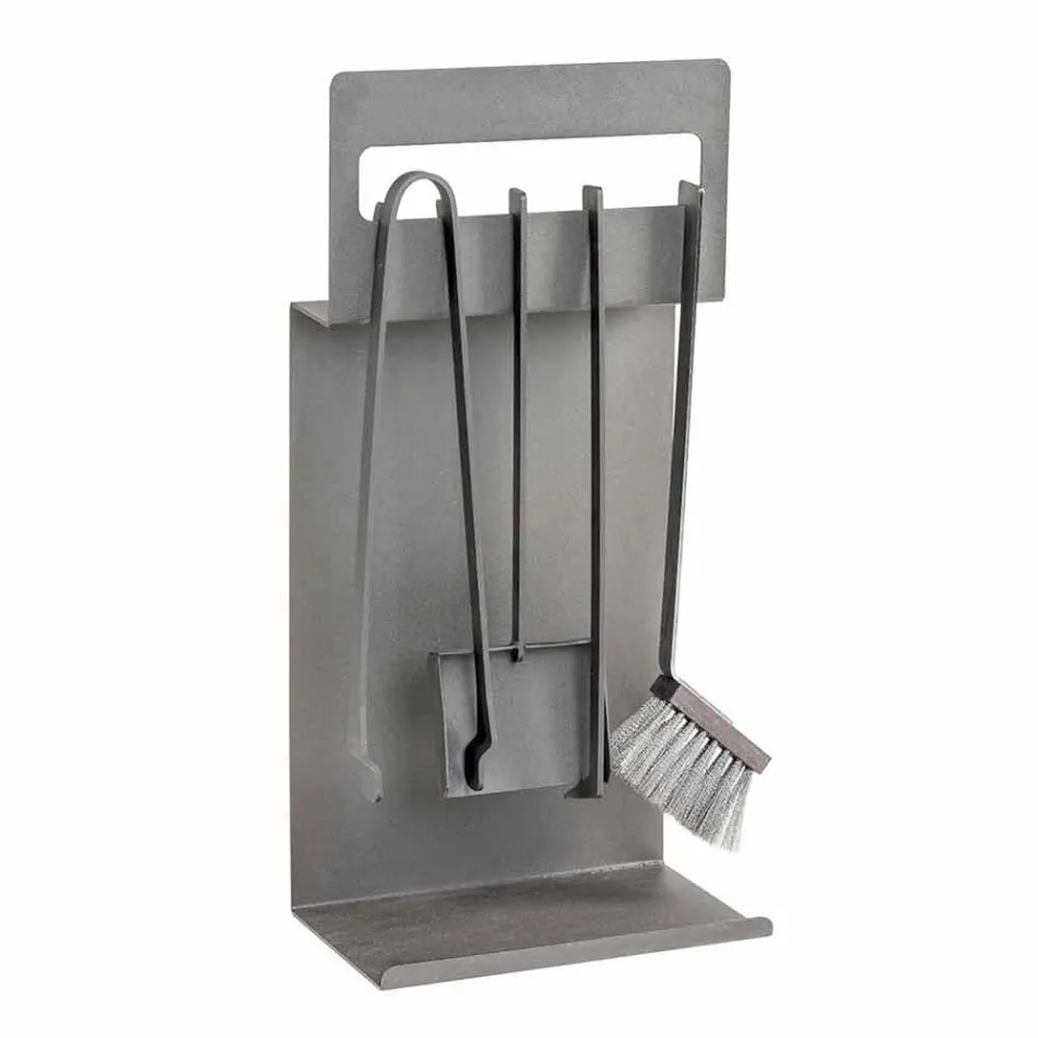 Fireplace Accessories in Colored Steel Made in Italy 4 Pieces - Rachel Viadurini