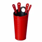 Fireplace accessories with Nilar leather holders, modern design Viadurini