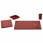 Desk Accessories in Regenerated Leather 5 Pieces Made in Italy - Aristotle Viadurini