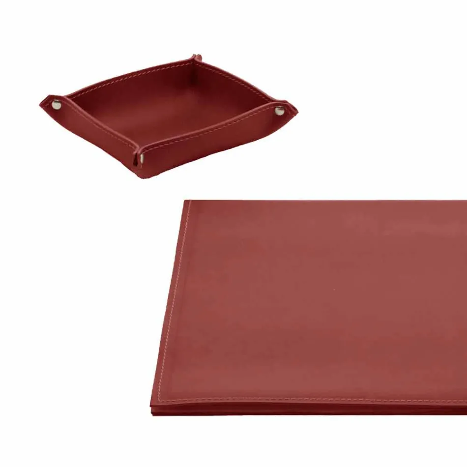 Desk Accessories in Regenerated Leather 5 Pieces Made in Italy - Aristotle Viadurini