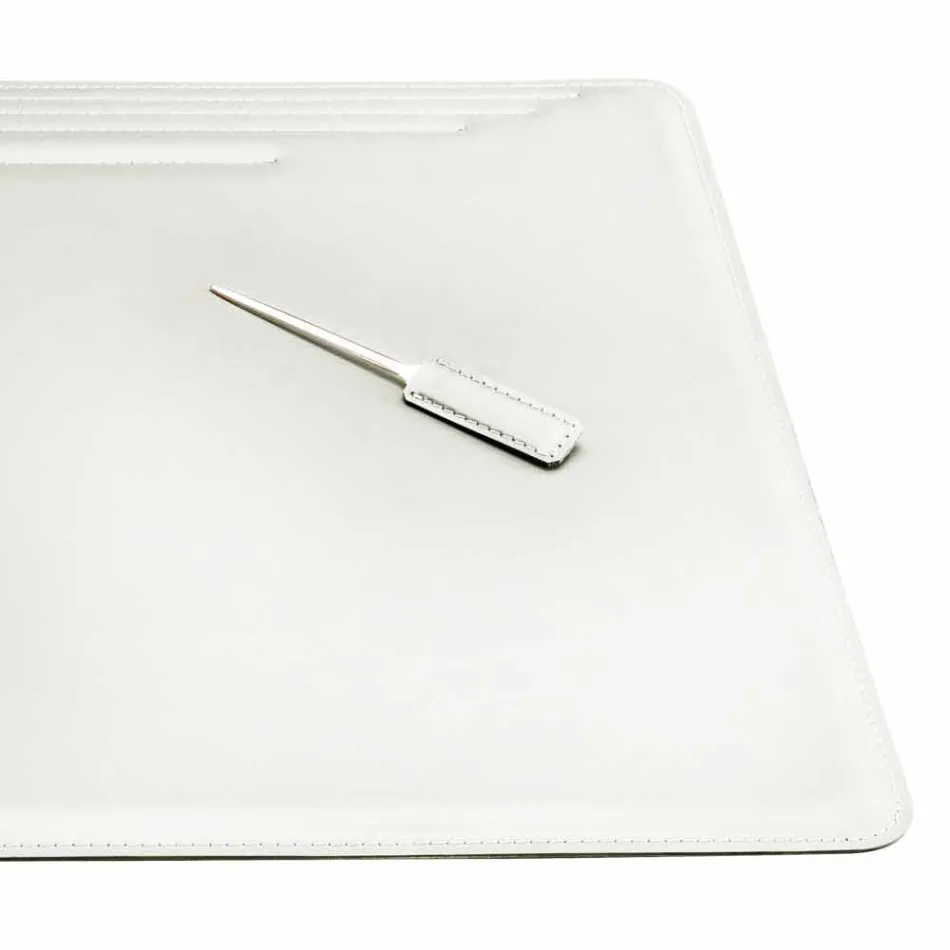 4 Piece Regenerated Leather Desk Accessories Made in Italy - Ebe Viadurini