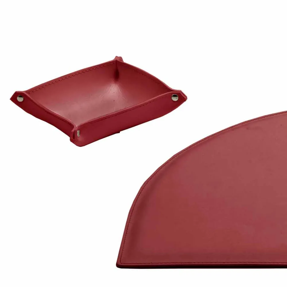 Desk Accessories in Regenerated Leather 4 Pieces Made in Italy - Medea Viadurini