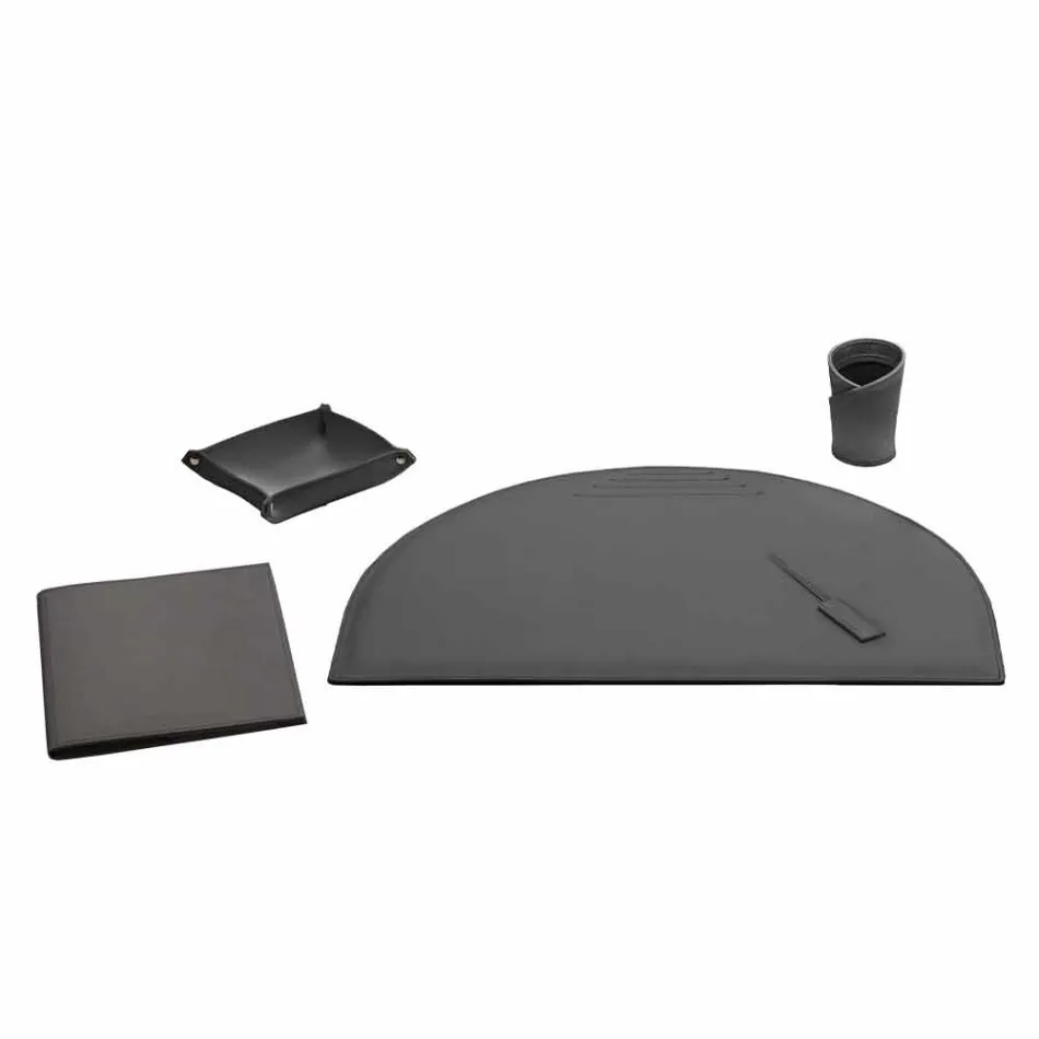 Desk Accessories in Regenerated Leather 5 Pieces Made in Italy - Medea Viadurini
