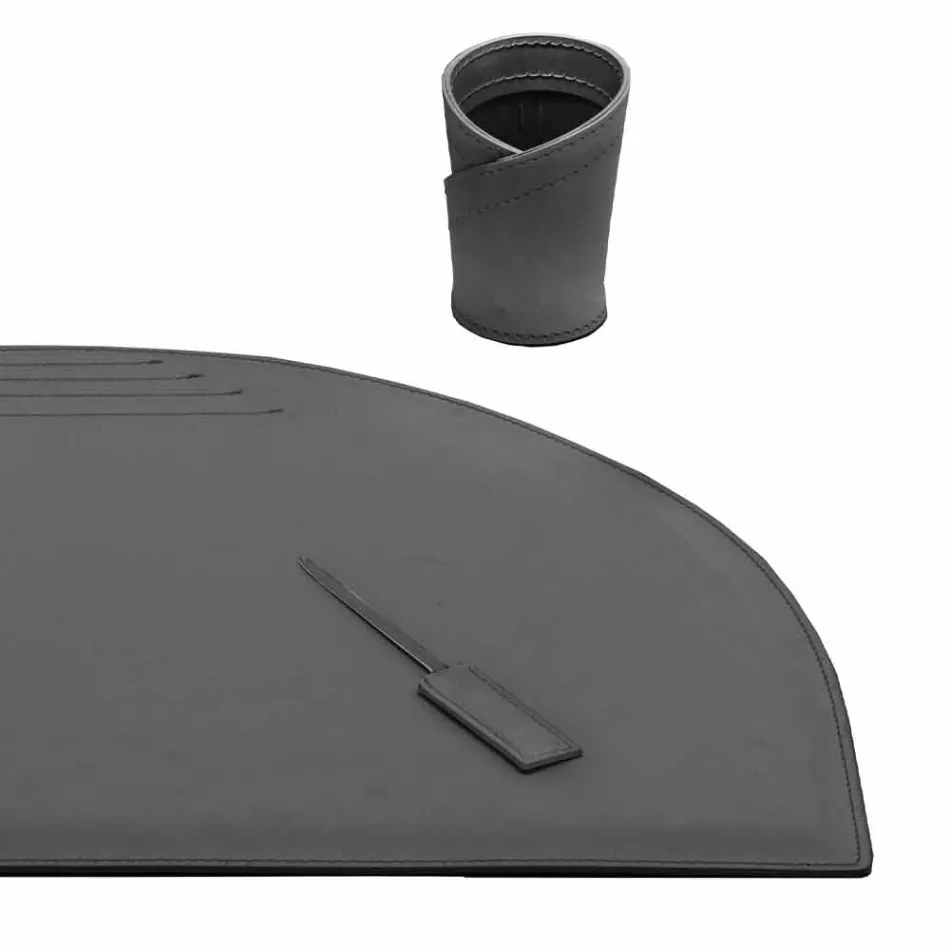 Desk Accessories in Regenerated Leather 5 Pieces Made in Italy - Medea Viadurini