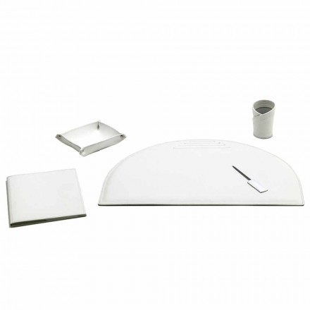 Desk Accessories in Regenerated Leather 5 Pieces Made in Italy - Medea Viadurini
