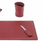 Accessories 4 Piece Regenerated Leather Desk Made in Italy - Ascanio Viadurini