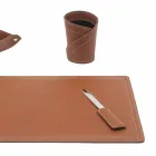 Accessories 4 Piece Regenerated Leather Desk Made in Italy - Ascanio Viadurini