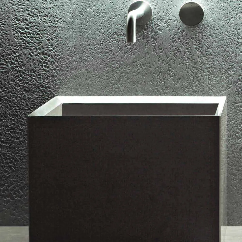 Modern Design Counter Top Square Stone Washbasin - Farartlav1 Viadurini