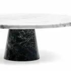 Modern Cake Stand in Carrara Marble and Marquinia Made in Italy - Spino Viadurini