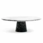Modern Cake Stand in Carrara Marble and Marquinia Made in Italy - Spino Viadurini
