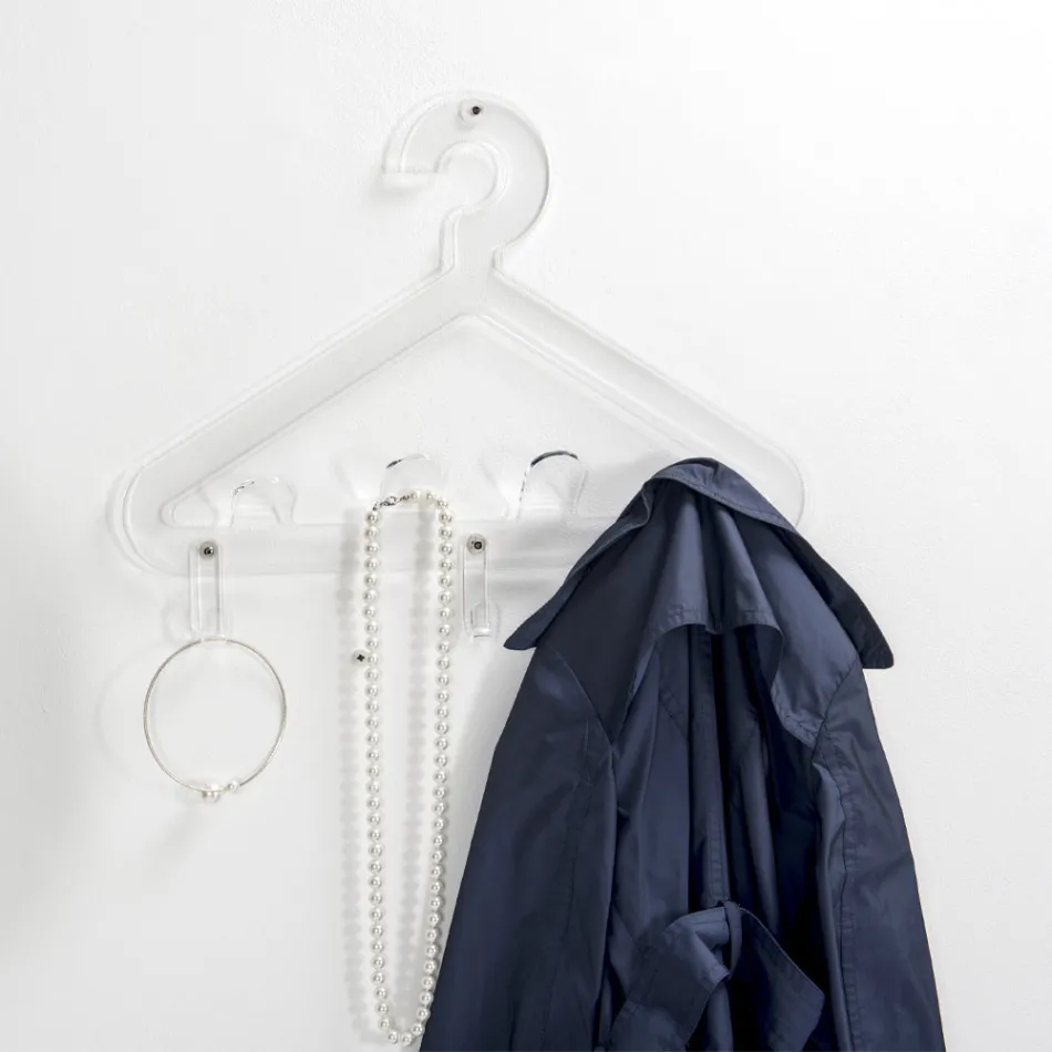 Wall Coat Hanger Recyclable Plexiglass Hanger 2 Pieces - Tirreno Viadurini