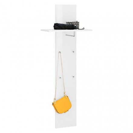 Hallway Coat Rack in White or Anthracite Glossy Wood - Emanuelito Viadurini
