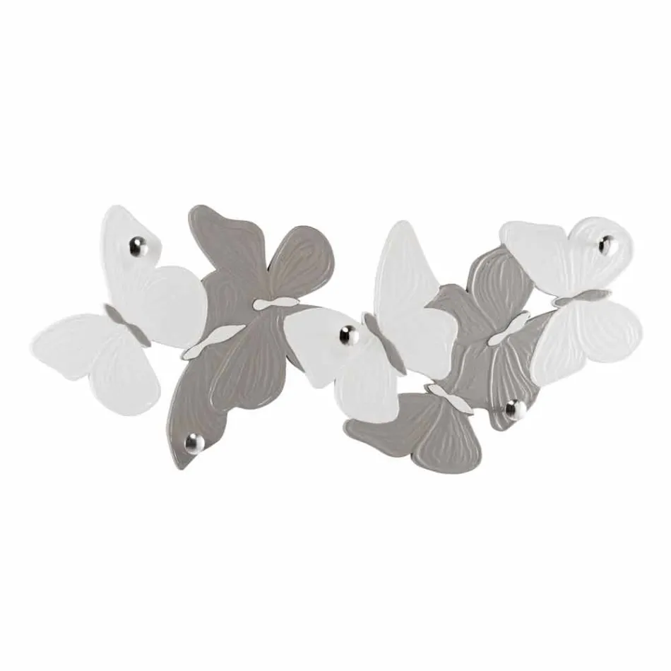 Wall hanger with design butterflies 5pomelli made in Italy Brice Viadurini