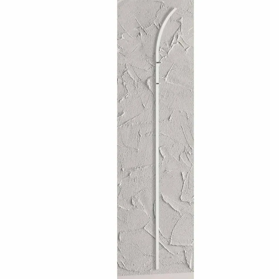 Metal Wall Coat Hanger with 2 Hooks and LED Light Made in Italy - Osmio Viadurini