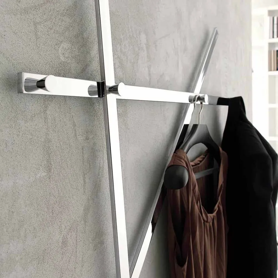Wall Coat Rack in Painted Metal with 5 Pegs Made in Italy - Olmium Viadurini