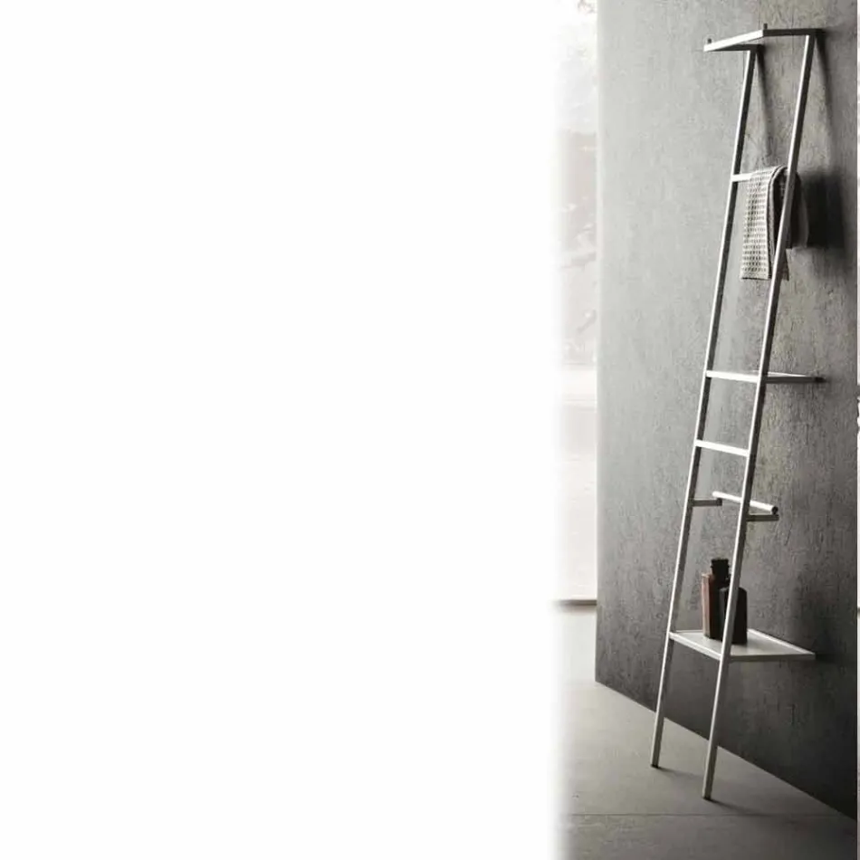 White or Colored Modern Design Ladder Coat Hanger - Caloina Viadurini