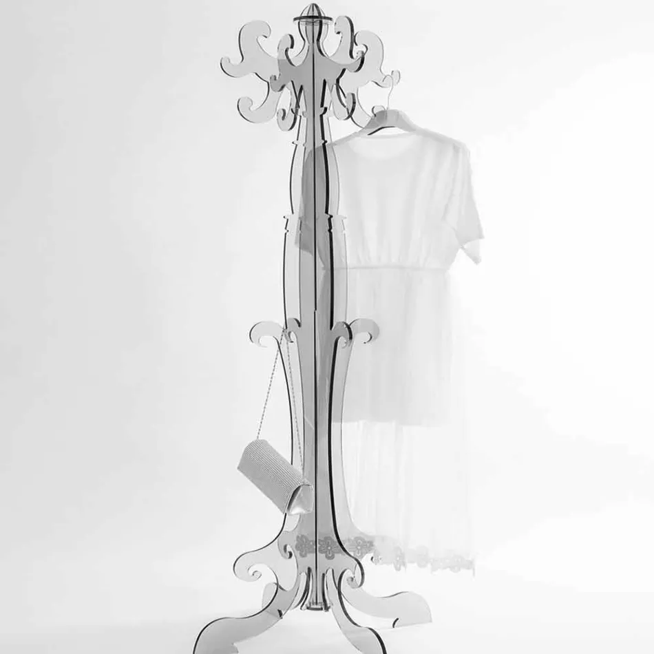 Floor coat rack, classic design, in plexiglass Giave Viadurini