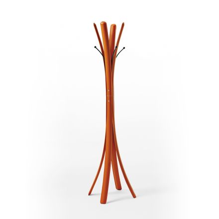 Modern Design Black Steel Coat Hanger Covered in Leather - Nature Viadurini