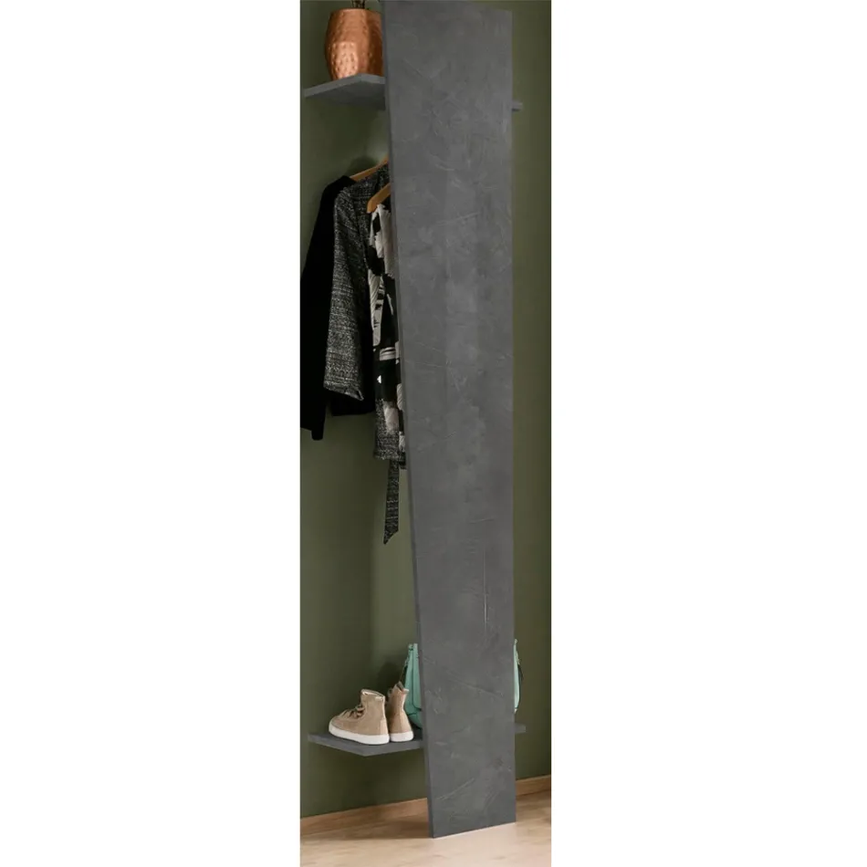 Oblique Design Coat Stand in Glossy White Wood or Slate - Joris Viadurini