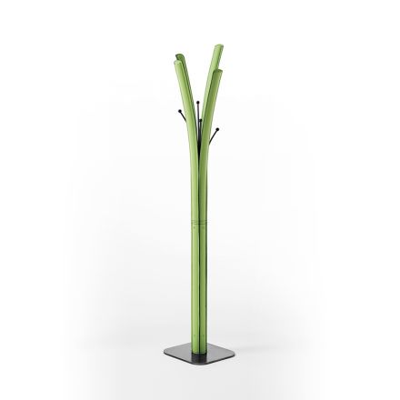 Modern Black Steel Coat Rack with Leather Upholstery - Starlight Model Viadurini